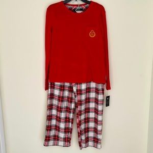 Ralph Lauren Woman’s Pajama Set Size XL Color Red/Red and  White